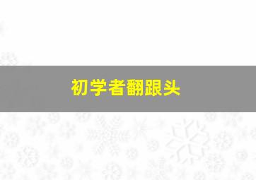 初学者翻跟头