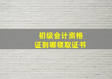 初级会计资格证到哪领取证书