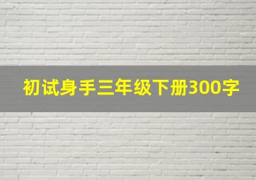 初试身手三年级下册300字