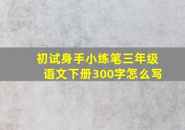 初试身手小练笔三年级语文下册300字怎么写