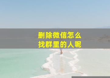 删除微信怎么找群里的人呢