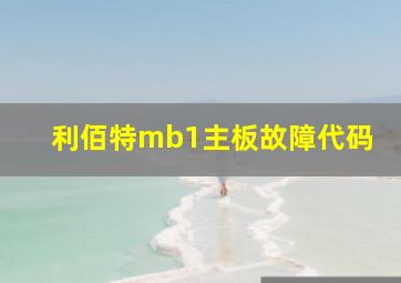 利佰特mb1主板故障代码