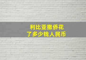 利比亚撤侨花了多少钱人民币