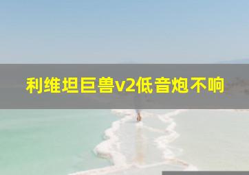 利维坦巨兽v2低音炮不响