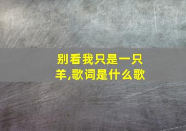 别看我只是一只羊,歌词是什么歌