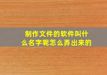 制作文件的软件叫什么名字呢怎么弄出来的