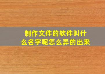 制作文件的软件叫什么名字呢怎么弄的出来