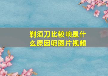 剃须刀比较响是什么原因呢图片视频