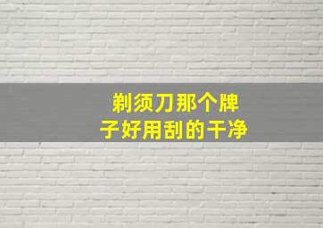 剃须刀那个牌子好用刮的干净