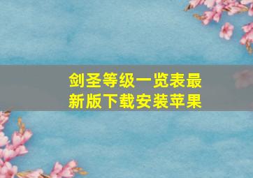 剑圣等级一览表最新版下载安装苹果