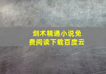 剑术精通小说免费阅读下载百度云