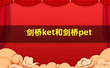 剑桥ket和剑桥pet