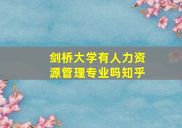 剑桥大学有人力资源管理专业吗知乎