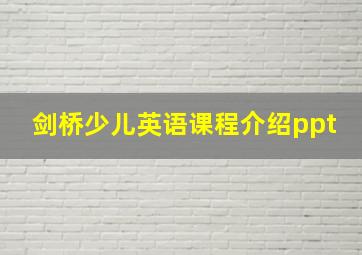 剑桥少儿英语课程介绍ppt