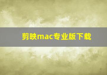 剪映mac专业版下载