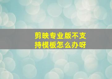 剪映专业版不支持模板怎么办呀