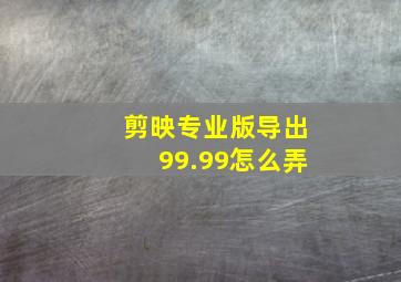 剪映专业版导出99.99怎么弄