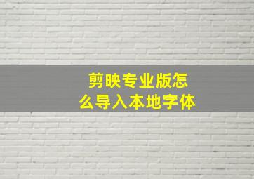 剪映专业版怎么导入本地字体