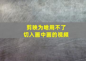 剪映为啥用不了切入画中画的视频