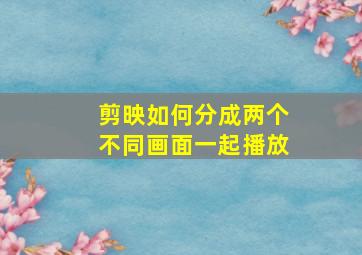 剪映如何分成两个不同画面一起播放