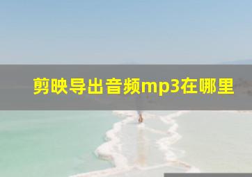 剪映导出音频mp3在哪里