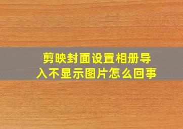 剪映封面设置相册导入不显示图片怎么回事