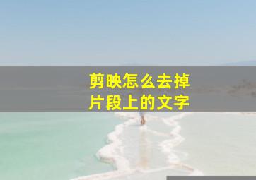 剪映怎么去掉片段上的文字