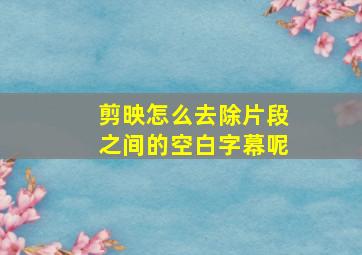 剪映怎么去除片段之间的空白字幕呢