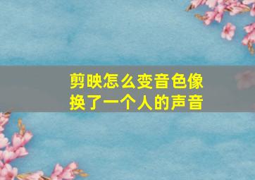 剪映怎么变音色像换了一个人的声音