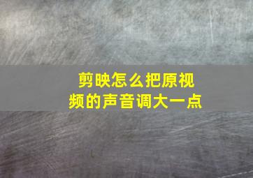 剪映怎么把原视频的声音调大一点