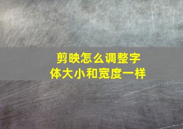 剪映怎么调整字体大小和宽度一样