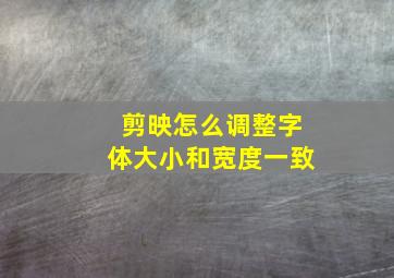 剪映怎么调整字体大小和宽度一致