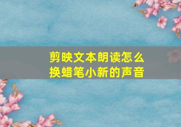 剪映文本朗读怎么换蜡笔小新的声音