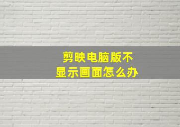 剪映电脑版不显示画面怎么办