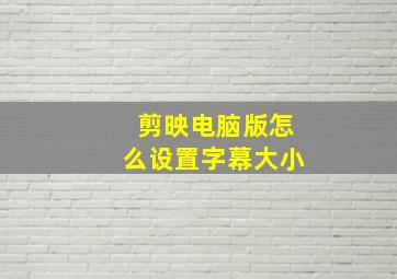 剪映电脑版怎么设置字幕大小