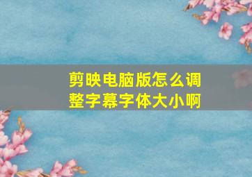 剪映电脑版怎么调整字幕字体大小啊