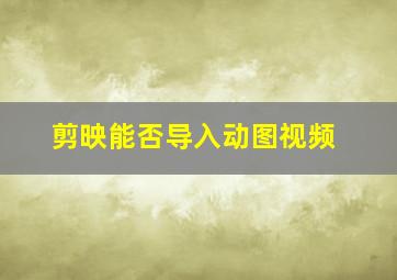 剪映能否导入动图视频