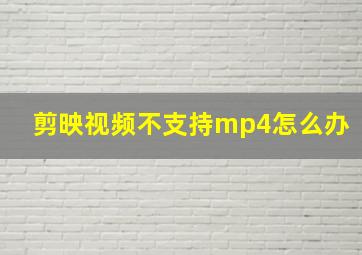 剪映视频不支持mp4怎么办