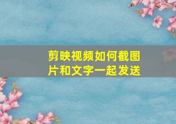 剪映视频如何截图片和文字一起发送