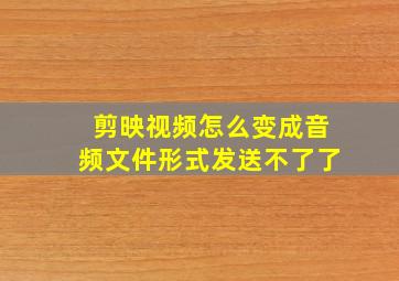 剪映视频怎么变成音频文件形式发送不了了