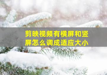 剪映视频有横屏和竖屏怎么调成适应大小