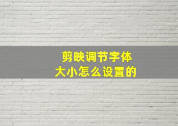 剪映调节字体大小怎么设置的