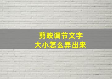 剪映调节文字大小怎么弄出来