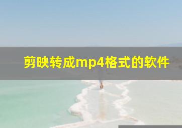 剪映转成mp4格式的软件