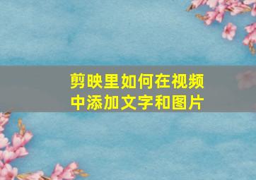 剪映里如何在视频中添加文字和图片