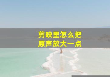 剪映里怎么把原声放大一点