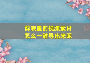 剪映里的视频素材怎么一键导出来呢