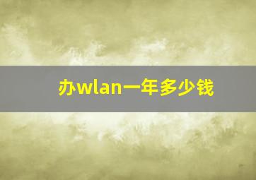 办wlan一年多少钱