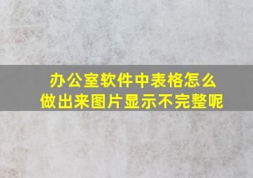 办公室软件中表格怎么做出来图片显示不完整呢