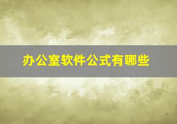 办公室软件公式有哪些